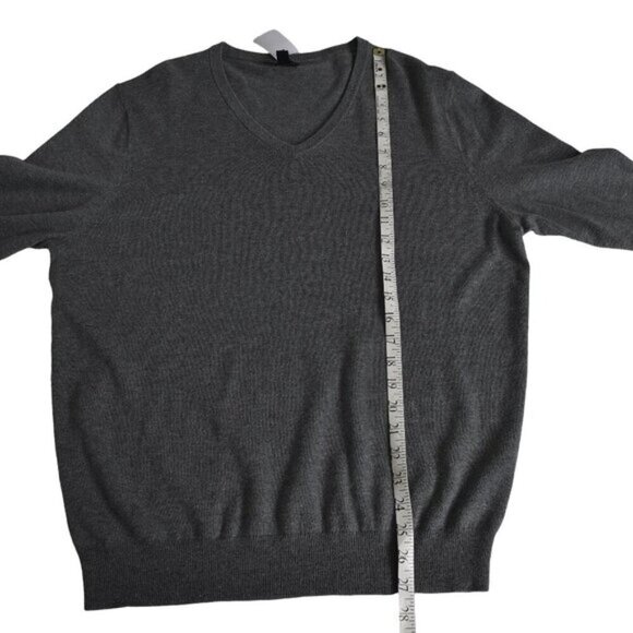 NWT J. Crew Factory V-Neck Perfect Merino Wool Blend Gray Size Large - Picture 8 of 8